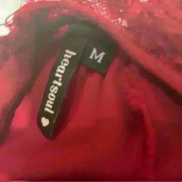 Red HeartSoul Low Back Lace Long Sleeve Sheer Blouse - Picture 4 of 5